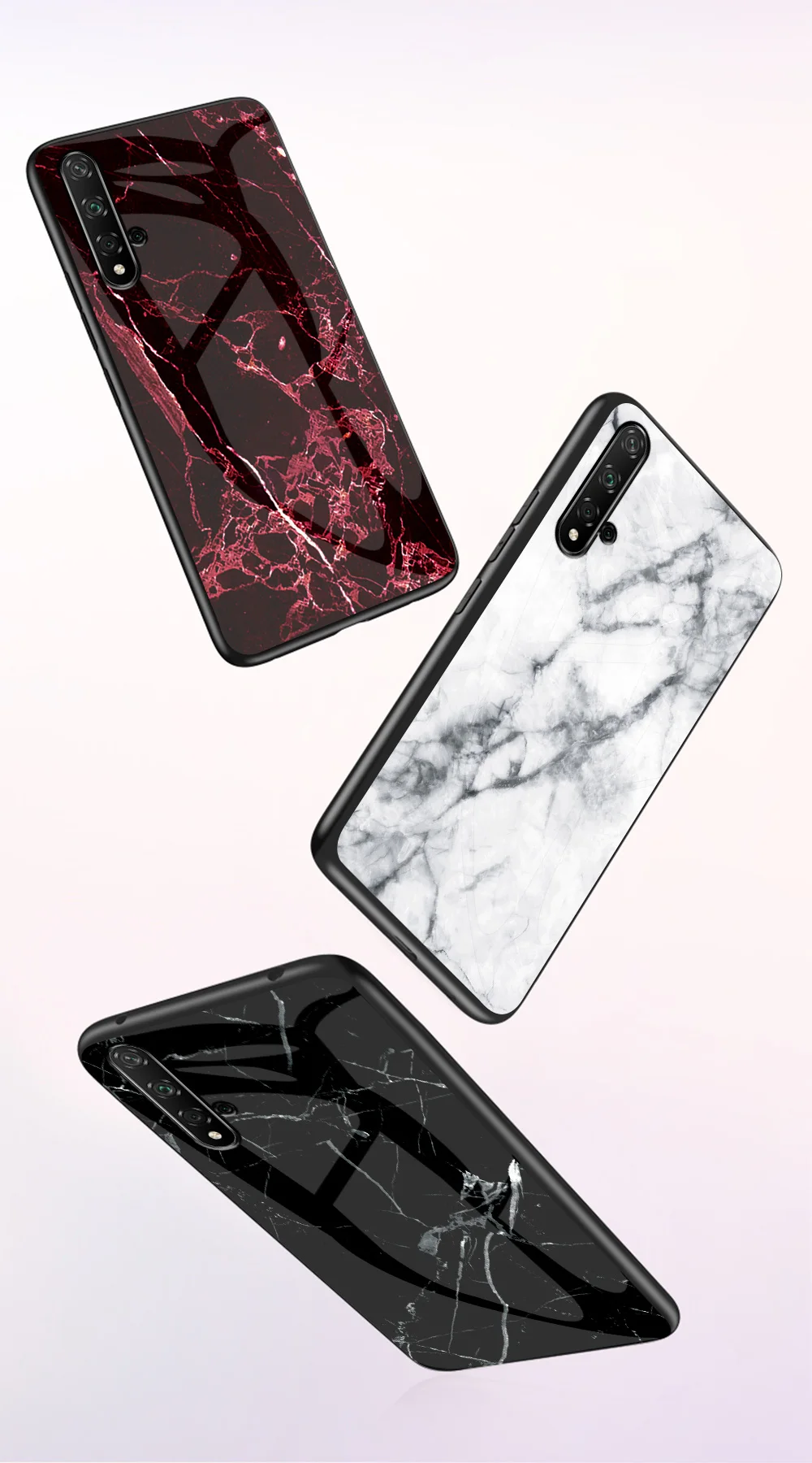 Для Huawei Honor 7A/8A Pro/8S/20/20 Pro/20i/View 20 V20 модный тонкий мраморный стеклянный задний