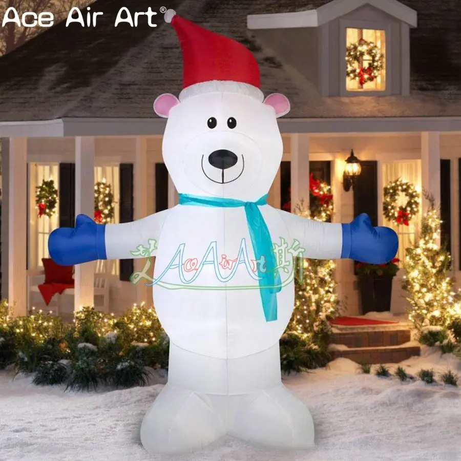 

hot selling inflatable Christmas animal model,lighting inflatable Xmas bear model,inflated polar bear for outdoor