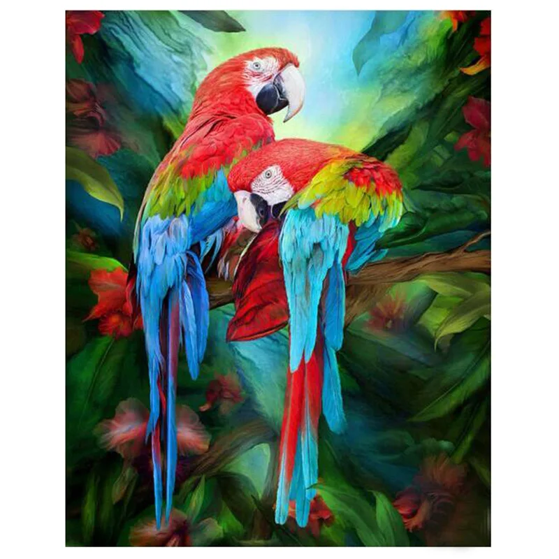 

100% полная Алмазная 5D живопись своими руками-цветок попугая-вышивка крестиком Алмазная вышивка шаблоны Алмазная мозаика Mosaic bk