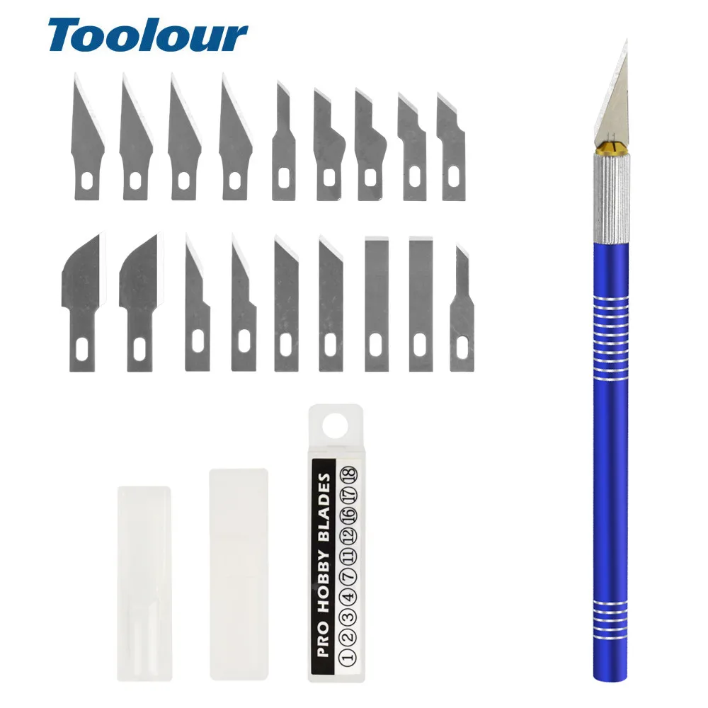 Набор ножей из 19 лезвий нержавеющей стали для резьбы по дереву|Ножи| |