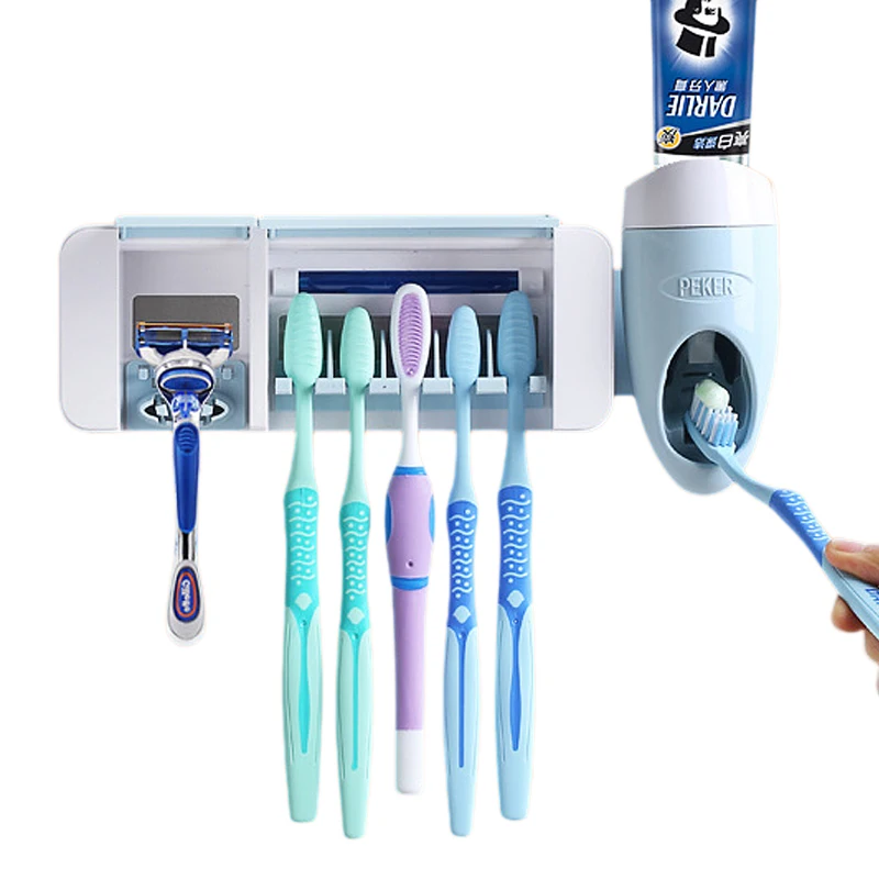 Бритва Зубная щётка держатели зубной пасты УФ стерилизатор зубных щеток