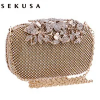 Sekusa вечерние клатчи Корона Стразы вечерние сумки кошелек сумка для свадьбы бриллианты леди кошелек мини Вечерние сумки