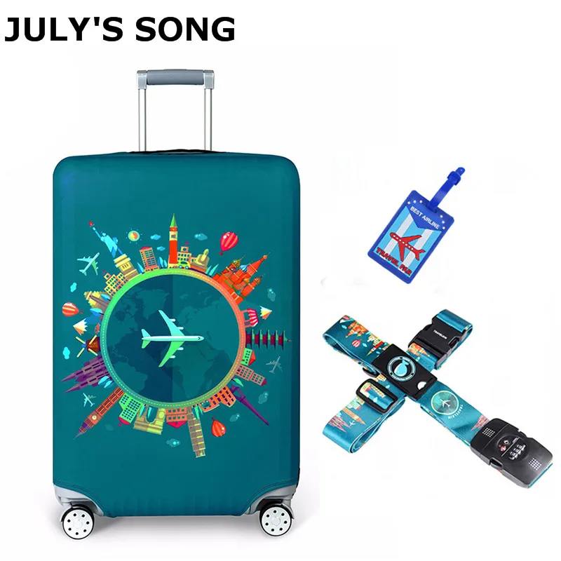 JULY'S SONG эластичный тканевый багаж защитный чехол подходит для 18 32 дюймов тележка