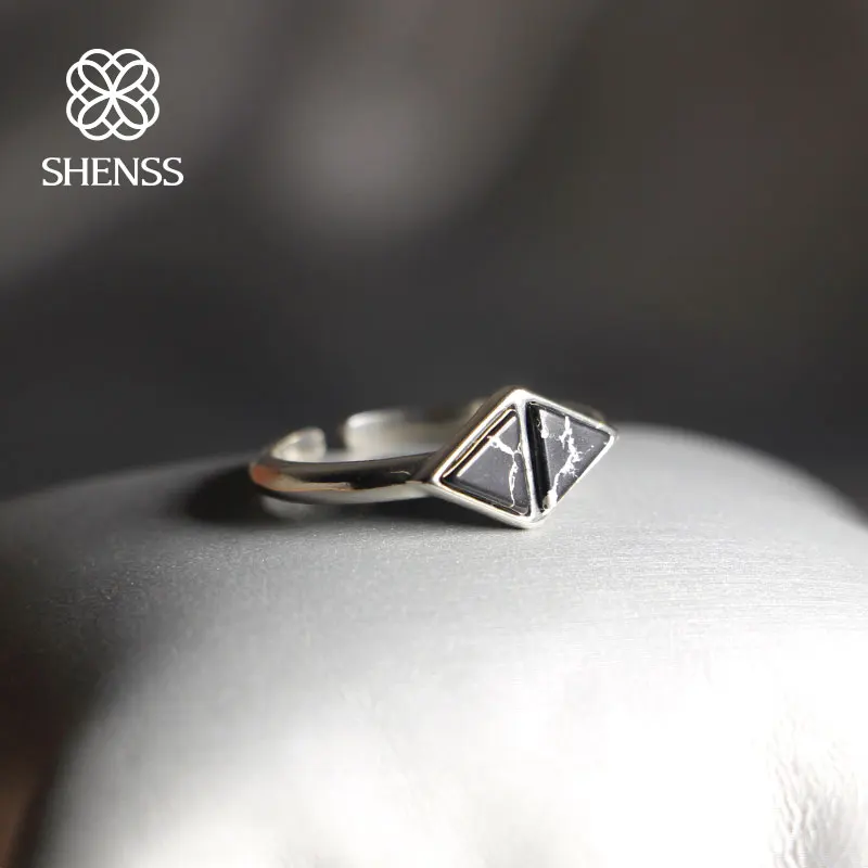 Женское Винтажное кольцо SHENSS из серебра 925 пробы с мраморной бирюзой 925|Кольца| |