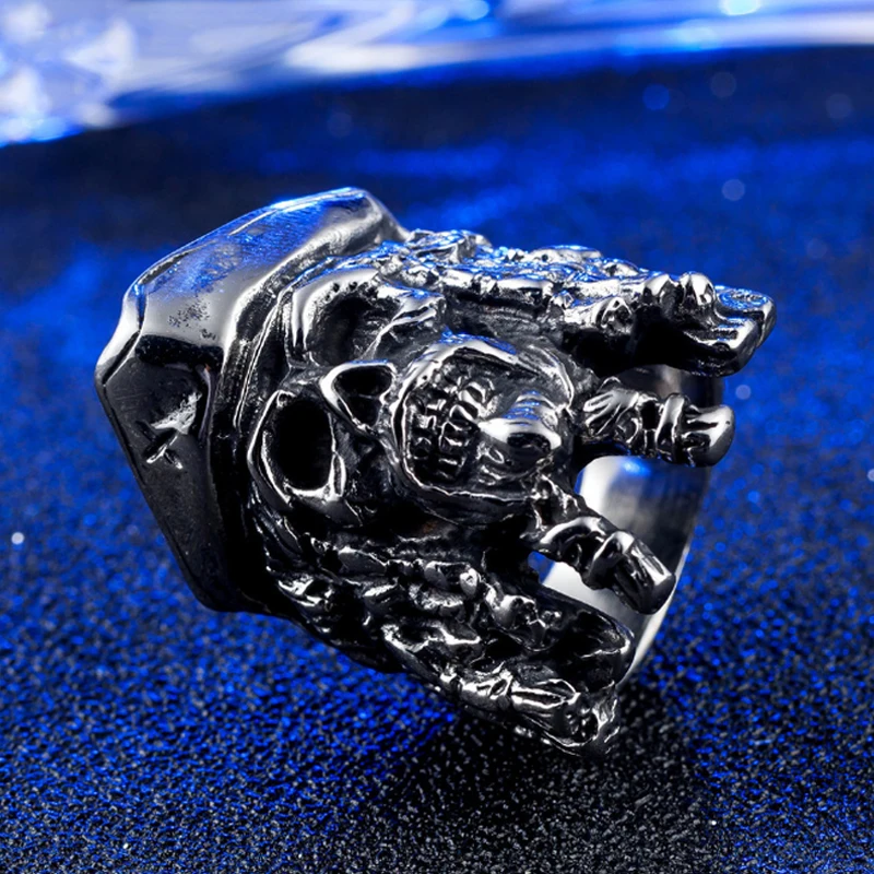 Мужской панк 316L пират из нержавеющей стали капитанское кольцо Bad Ass мужские