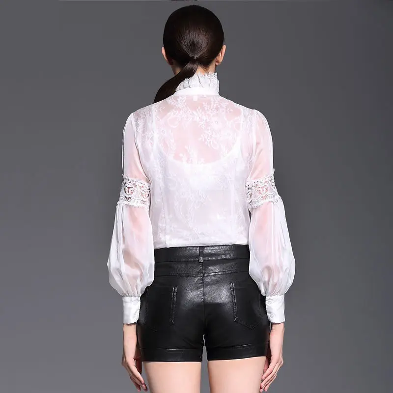 MissFoFo полосатая блузка с цветочным принтом и бантом Коммерческая 2019 тонкая