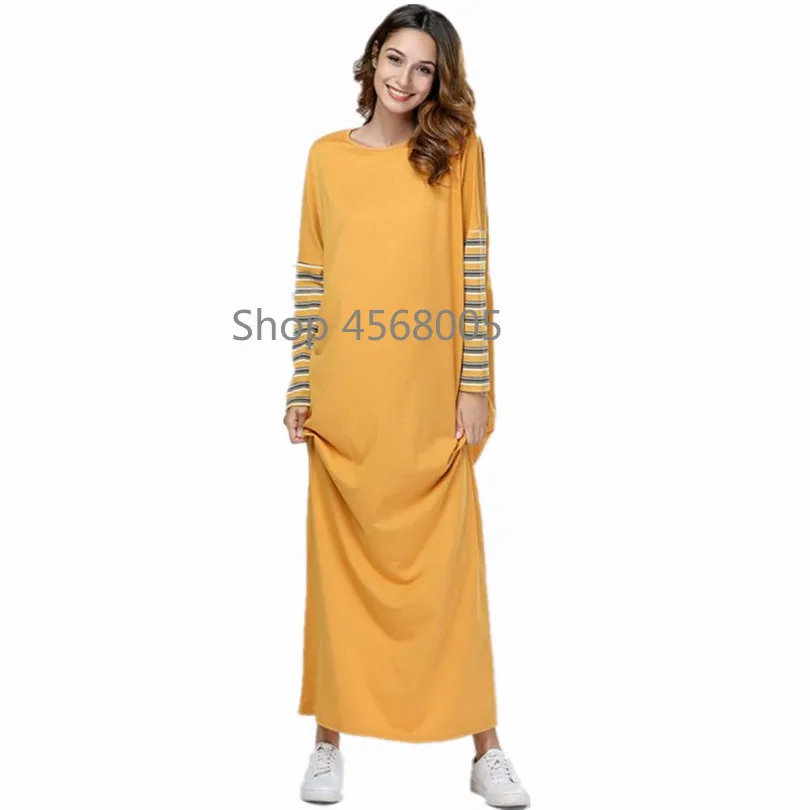 Абая для женщин Дубайский Мусульманский платье желтая футболка Платья Бангладеш