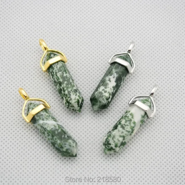 

C01P01002 Transvaal Jades Stone Point Pendant with Silver or Gold Bail