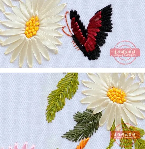 Набор для рукоделия с вышитыми цветами Ромашки сделай сам|embroidery designs baby clothes|embroidery