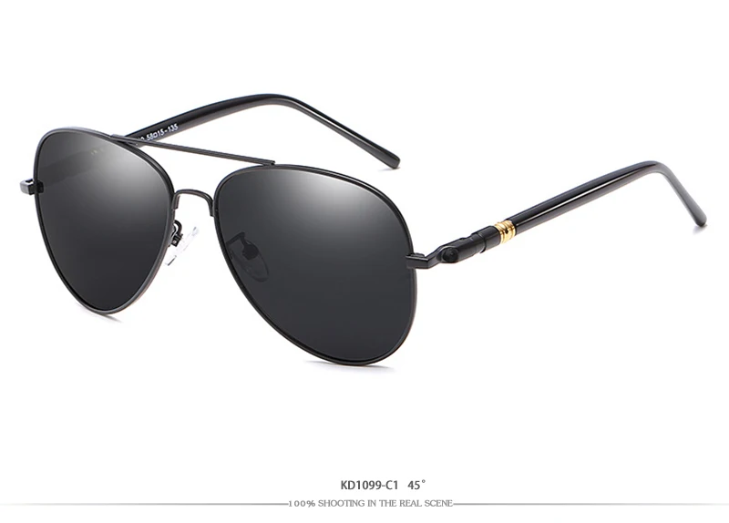 KDEAM Модные мужские солнцезащитные очки ретро металлические lentes de sol hombre поляризованные HD линзы винтажные очки с оригинальным чехлом KD1099