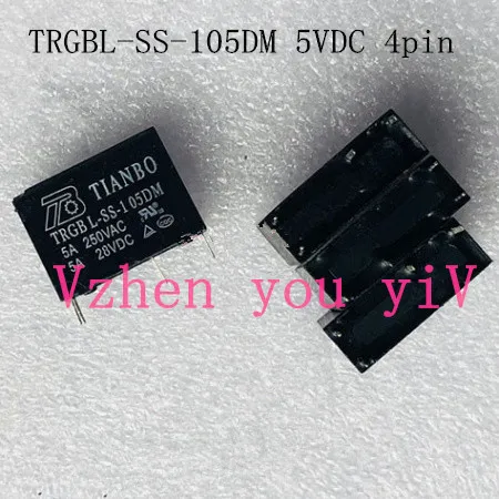 

5pcs/power relay fo tianboTRGBL-SS-105DM 5VDC 4pin 5a 250vac /5a 28vdc