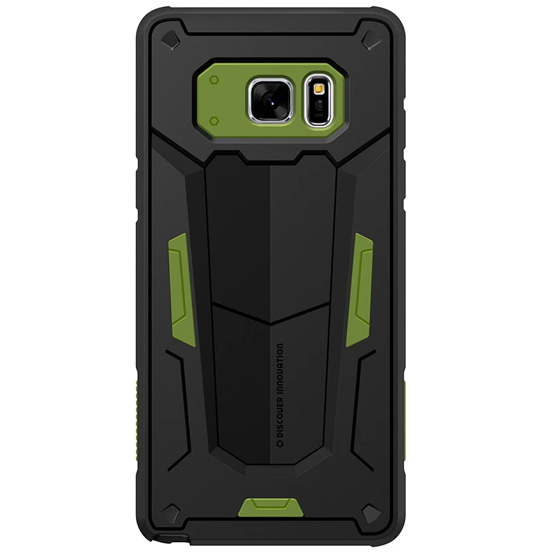 green Противоударный чехол для samsung Galaxy Note 7 Note fe(Fan Edition) Nillkin Defender прочная Защита задняя крышка жесткие для телефона оболочка - Цвет: green