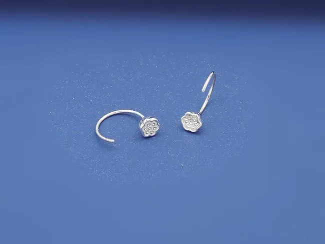 1 pair Style 2 Дизайн ювелирных изделий 925 Серебряный Малый шесть поймать половина Кольцо Серьги мини уши гвоздь уха пирсинг уха - Окраска металла: 1 pair Style 2