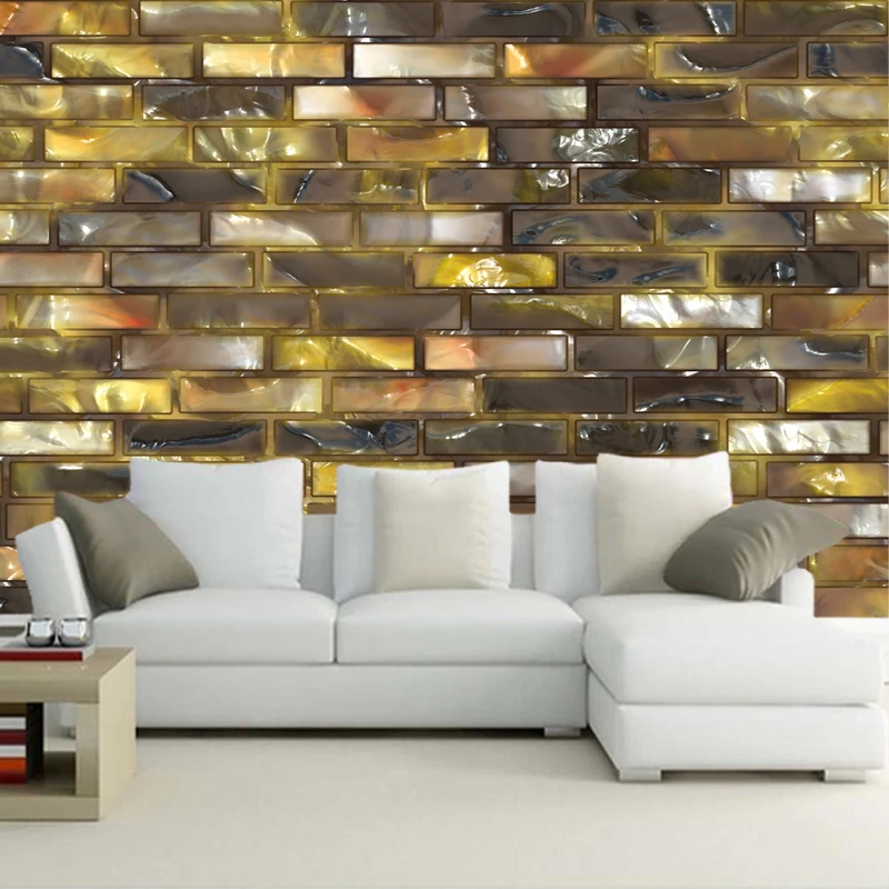 3D обои с современным дизайном цветная хрустальная кирпичная стена фотообои для