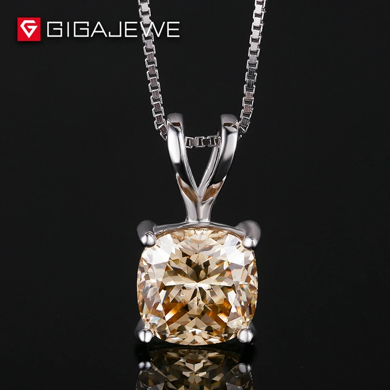 Женское колье с бриллиантами GIGAJEWE Moissanite серебро 925 пробы 5 карат 10 мм покрытием из