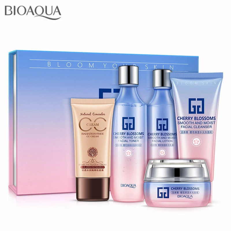 Набор косметических средств для ухода за кожей лица BIOAQUA 5 шт./компл. с цветком