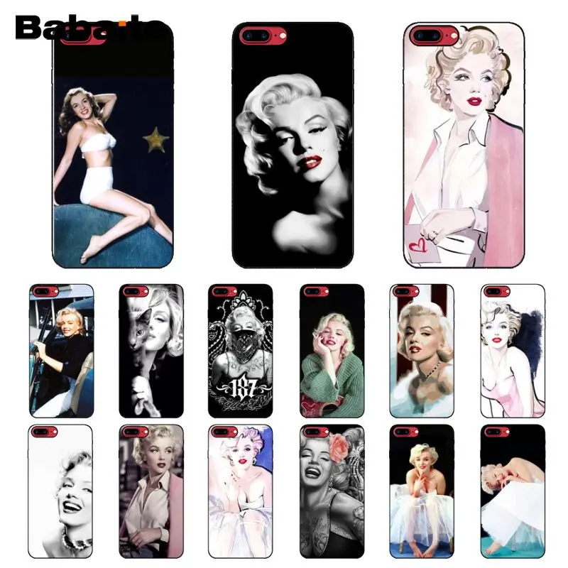 Babaite красивый мягкий силиконовый черный чехол для телефона Мэрилин Монро Apple iPhone 8