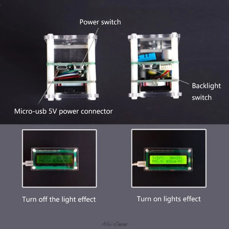 PM2.5 Monitor for Car Home Particle Temp RH% Air Quality Detector USB Protable G5 Laser Sensor PM1.0 PM10 Tester | Инструменты