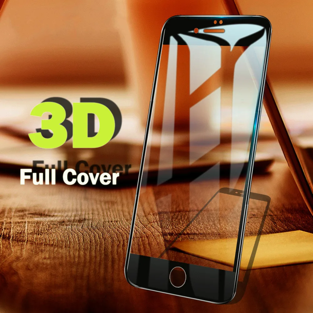 3D защитное стекло с твердыми краями для iPhone 6 6S 7 8 plus X iphone XR XS MAX защита экрана |
