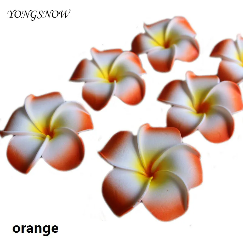 orange 50 шт./лот 5~ 7 см Плюмерия ПЭ Пена Frangipani искусственные цветы для дома и сада декоративные принадлежности Свадебные вечерние украшения - Цвет: orange