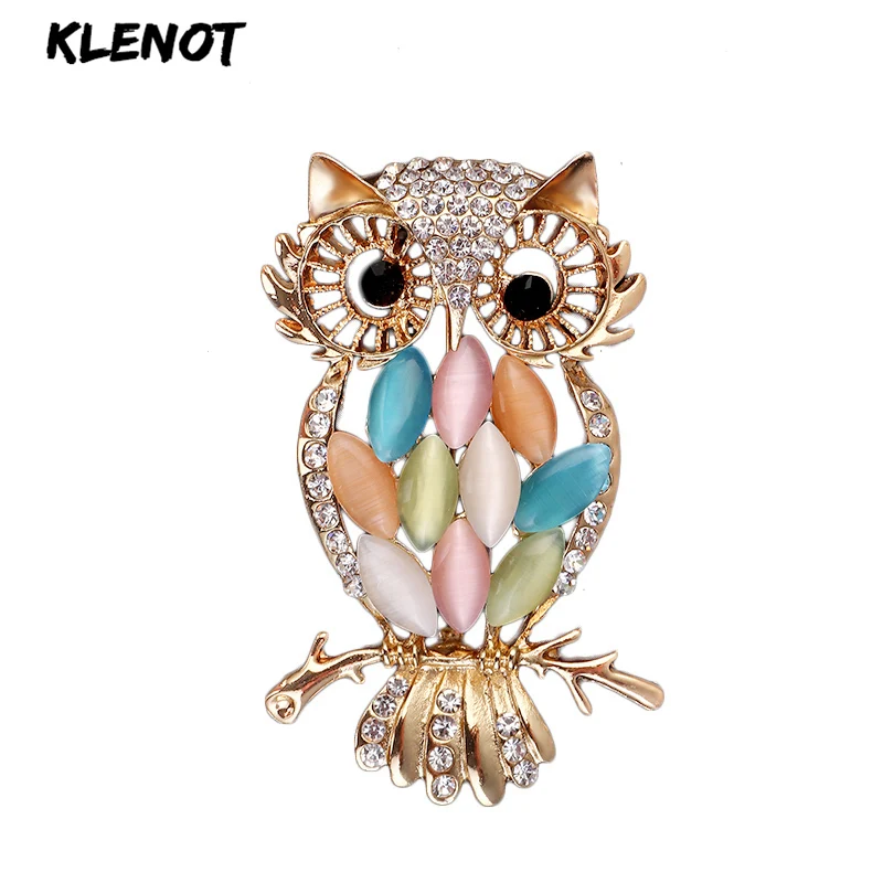 Многоцветный опал сова ветка брошь булавки Броши со стразами в форме животных