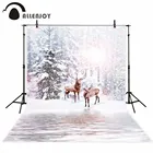 Фон для фотосъемки Allenjoy с изображением зимы, лосей, снега, реки, Рождества, боке, оригинальный дизайн