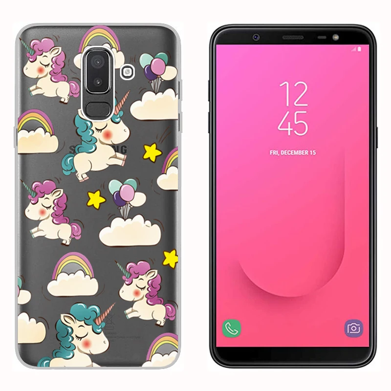 Чехлы для Samsung Galaxy J8 2018 чехол 6 0 дюйма Мягкий силиконовый прозрачный с принтом J810F |