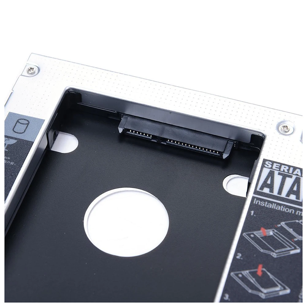 SATA 2nd HDD HD корпус жесткий диск Caddy чехол лоток, универсальный для 12,7 мм ноутбука CD/DVD-ROM Оптический отсек для SSD и HDD