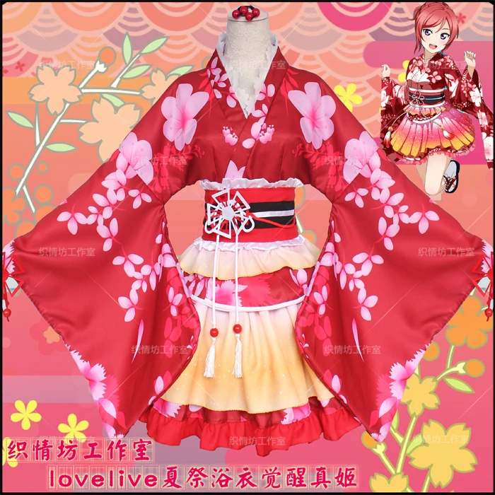 

Lovelive! Bathrobe Maki Nishikino Active SR New card Summer Festival Awakening Japan Kimono Bathrobe Party Dress Cosplay Costume