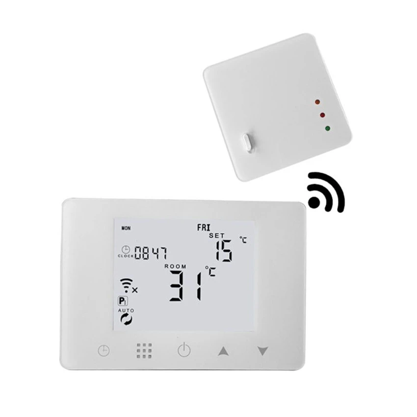 Беспроводной комнатный термостат с Wi Fi и радиочастотной связью настенный