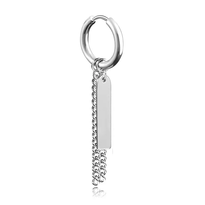 gou pai Silver 1 шт крест Скелет звезда серьги-кольца из нержавеющей стали Панк Черный Серебряный цвет кисточки цепь кулон серьги ювелирные изделия E320 - Окраска металла: gou pai Silver