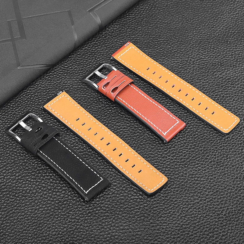 20 мм кожаный браслет для lenovo watch 9 спортивные часы сменный ремешок AMAZFIT ремешок для часов с металлической пряжкой Регулируемый размер
