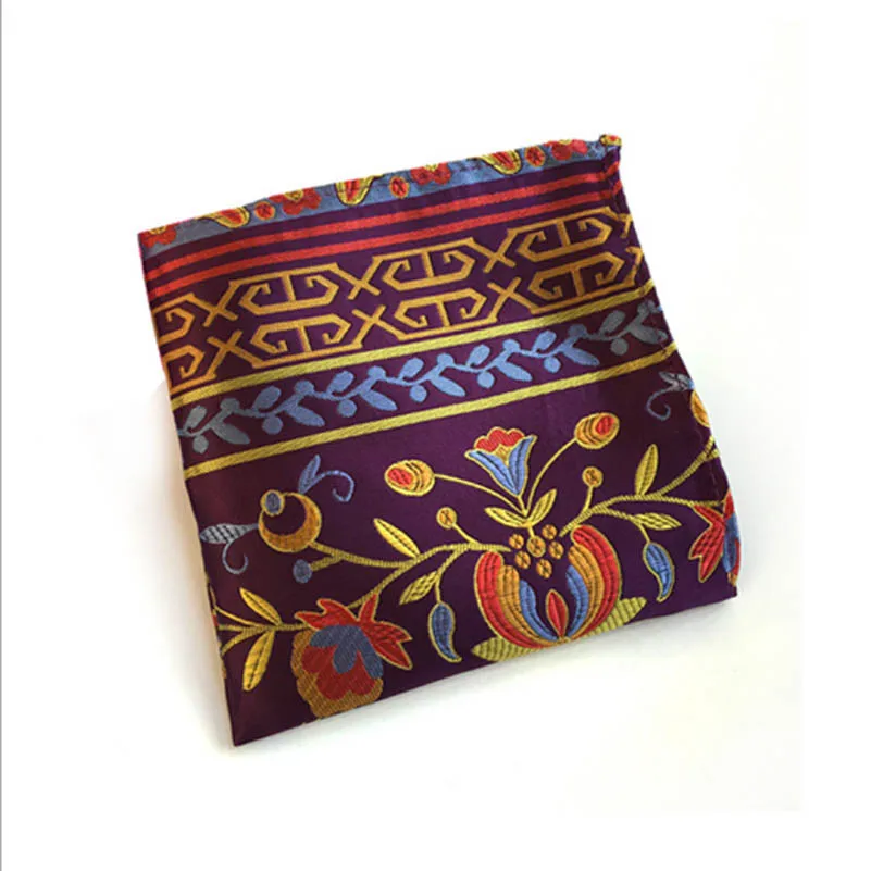 Мужские Карманный площадь Hankerchief атласная Твердые Цветочный Пейсли Точка
