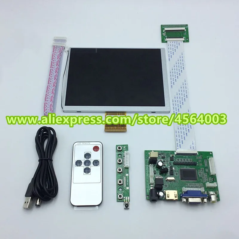 

7 inch for Raspberry pi PC TTL 800*600 screen display CLAA070MA0ACW 4:3 LCD Monitor driver board Audio controller HDMI VGA 2AV