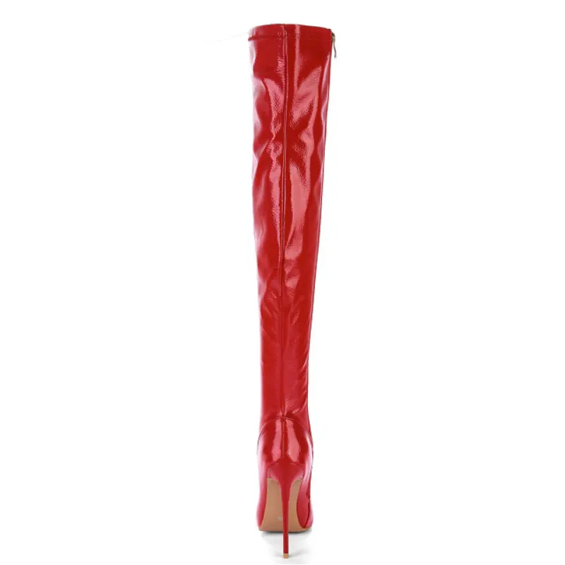 Women Sexy Thin High Over the Knee Boots Fashion Zipper Ladies Pointed Toe Fall Winter Thigh Black White Red | Обувь