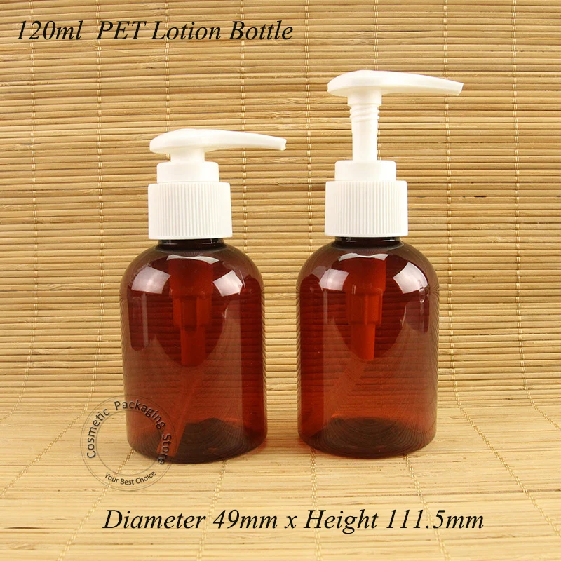 20 шт./лот оптовая продажа 120 мл пластиковая бутылка для лосьона пустая Янтарная