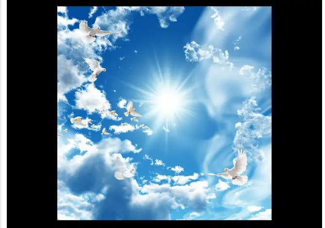 Фотообои на заказ 3d потолочные росписи обои с синим небесным баром KTV гостиной