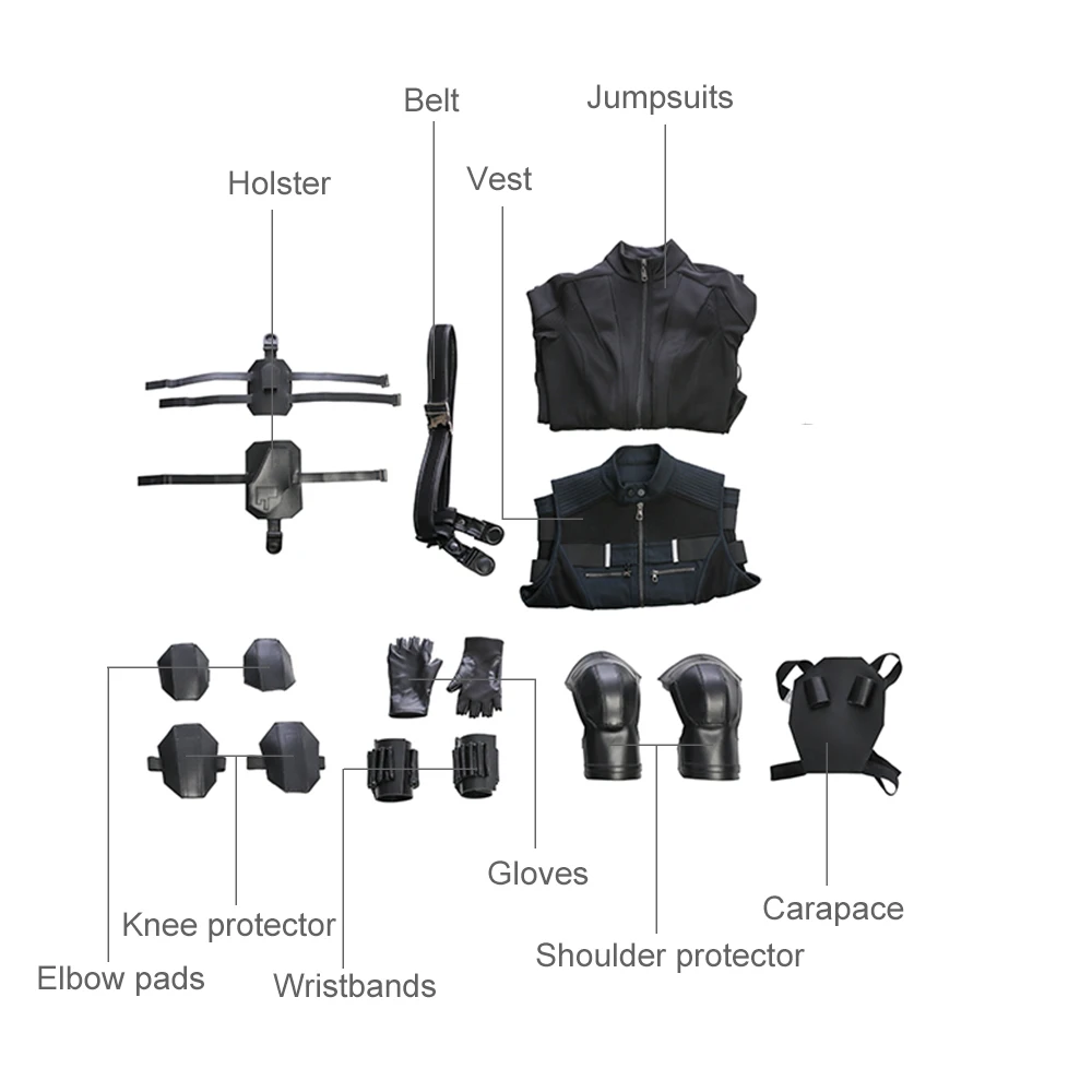 Мстители Бесконечность война черный костюм вдовы карнавал Хэллоуин супергерой