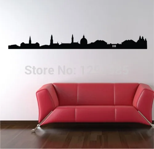 Знаки мира, здания, пейзаж, настенная наклейка, переводная картинка, украшение для дома «сделай сам», Декор, Настенная роспись, съемная накле...