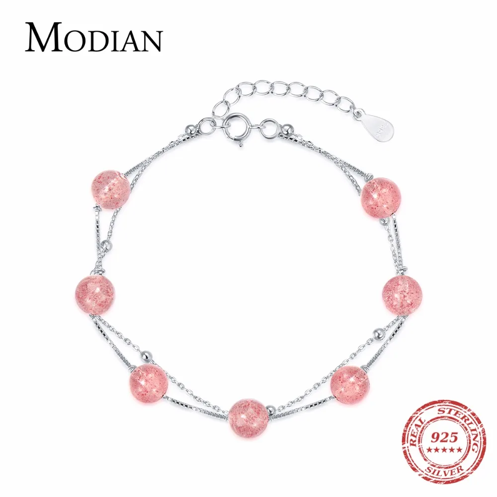 MODIAN натуральная 100% 925 стерлингового серебра клубника красивая цепочка с