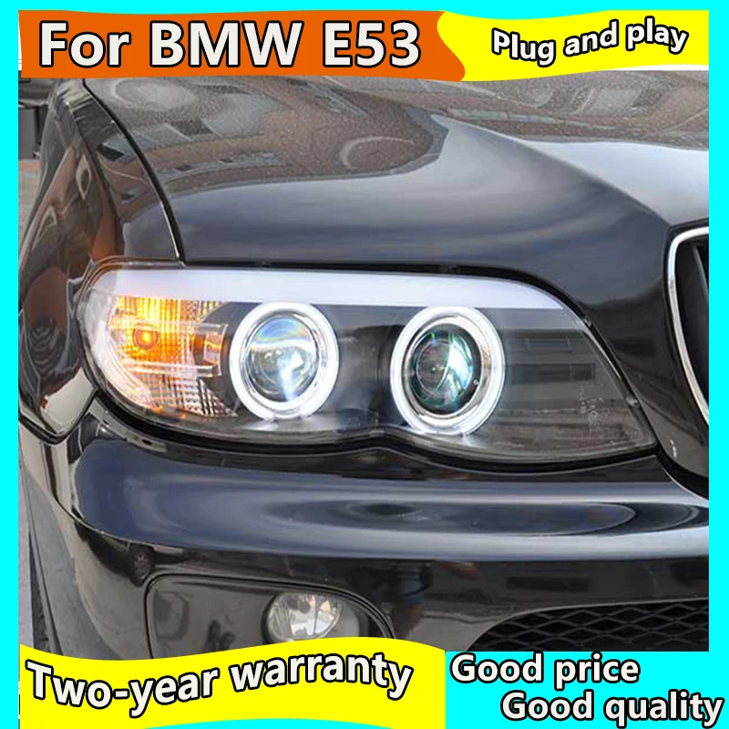 2 шт. фары для BMW X5 E53 2004 2006 светодиодный ная Автомобильная фара ангельские глазки