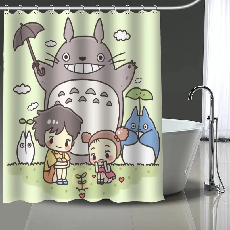 Занавеска для душа Tonari no Totoro с принтом водонепроницаемая моющаяся штора из