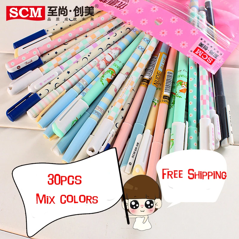 30 шт./лот SCM Корея креативные канцелярские ручки на водной основе гелевые