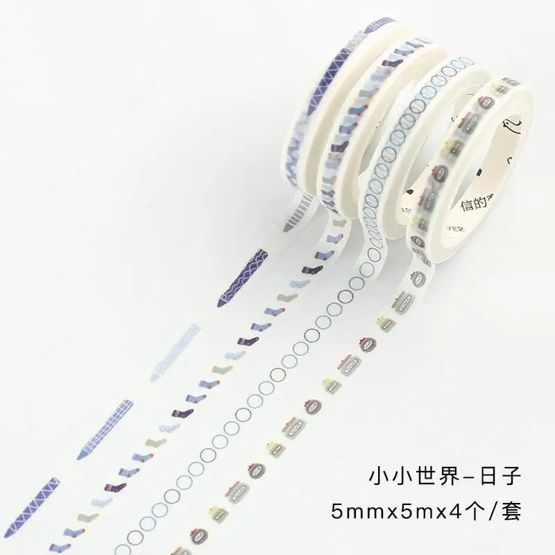 4 шт./упак. красивые садовые фрукты лента Washi Diy стикер для канцелярских товаров этикетка клей малярный скотч - Цвет: B
