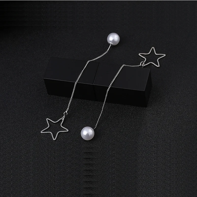 Женские серьги гвоздики серебряного цвета с длинной цепочкой|earrings for women simple|colorful