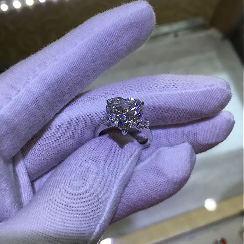 CC S925 серебряные обручальные кольца для женщин, уникальный камень в форме сердца, модные ювелирные изделия, свадебное обручальное кольцо, дропшиппинг CC744