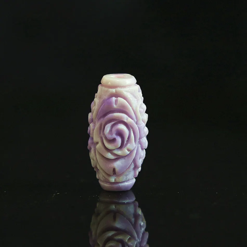 Новинка, фиолетовый синтетический корпус, 11x20 мм, барабанная резьба, аксессуары для цветов, свободные бусины, модные женские украшения diy, 5 шт., B898