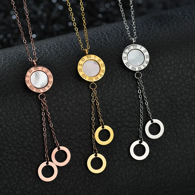 ELSEMODE женское модное ожерелье чокер из нержавеющей стали с римскими