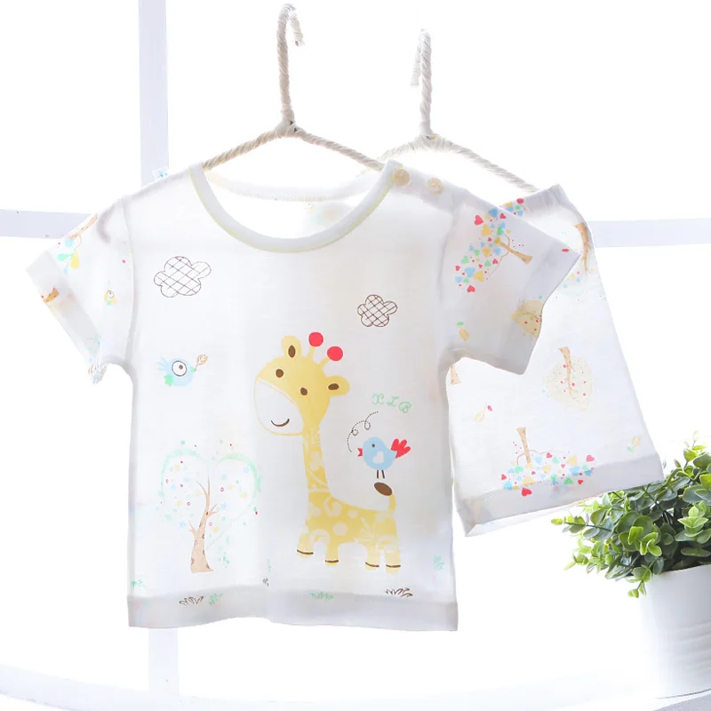 Giraffe yellow Брендовые Детские пижамы, супер мягкое бамбуковое волокно, летняя одежда для сна с короткими рукавами, детские пижамы для девочек и мальчиков, детские пижамы - Цвет: Giraffe yellow
