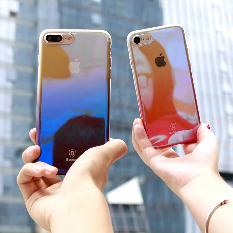 Чехол для телефона Baseus для iPhone X, 8, 7, 6, 6 s, s Plus, ультра тонкий градиентный жесткий чехол из поликарбоната для iPhone 8 Plus, 7 Plus, 6 Plus, Coque Fundas